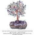 thumbnail image 3 of Natural Rose Quartz & Aquamarine & Amethyst Crystal Tree with Amethyst Cluster Crystal Base Money Tree Figurines Feng Shui Desk Decoration, Meditation Table Altar Decor, 3 of 4