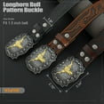 thumbnail image 3 of WHIPPY Western Belts for Men Women Cowboy Cowgirl Genuine Leather Belt Longhorn Bull Buckle, 3 of 10