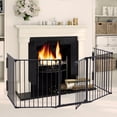 thumbnail image 1 of Jaxpety Fireplace Fence Baby Safety Fence Pet Gate Guard Metal Plastic Screen, Black, 1 of 9