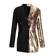 thumbnail image 4 of XFLWAM Womens Sexy Sequin Blazer Dresses Lapel Long Sleeve Sparkly Evening Prom Cocktail Party Jacket Dress Black S, 4 of 6