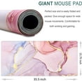 thumbnail image 2 of Extended Gaming Mouse Pad, 35.5x15.75 Non-Slip Oversized Desk Pad Mousepad with Stitched Edges Waterproof Keyboard Mouse Mat Desk Protector for Game, Office and Home, Pink Abstract, 2 of 6