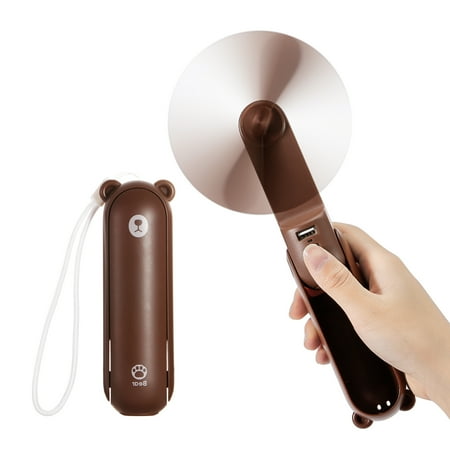 

Biekopu Portable Mini Silent Fan Cartoon Bear Handheld Folding Personal Pocket Fan for Home Outdoor Travel