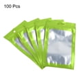 thumbnail image 3 of Uxcell 6.3x3.5" Holographic Bags, 100 Pack Aluminized Plastic Resealable Storage Bags for Small Things, Green, 3 of 5