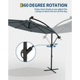 thumbnail image 4 of Goldensoil 10ft Hanging Cantilever Umbrella with Base,360-Degree Rotation, Tilt Adjustment, Gray, 4 of 8