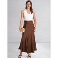 thumbnail image 6 of Womens Skirts Business Casual Clothes High Waisted Cocktail Party Wedding Guest Mermaid Maxi Skirt Brown S, 6 of 9