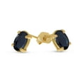 thumbnail image 2 of 14k Yellow Gold Oval Sapphire Earrings, 2 of 3