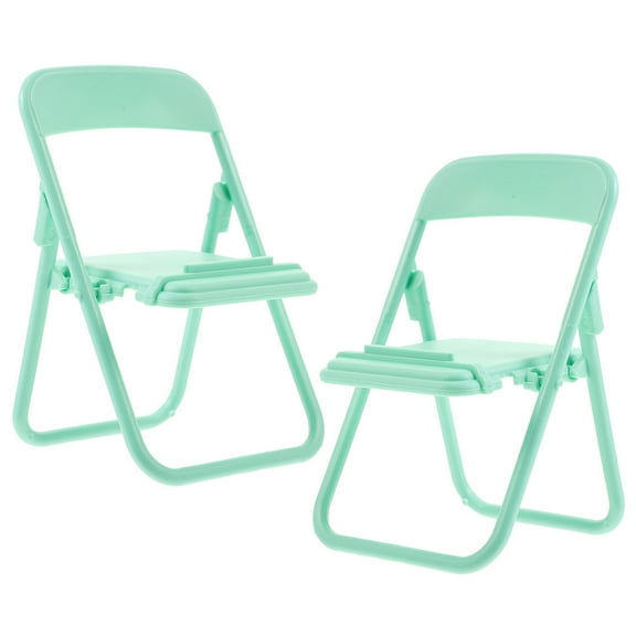 UPKOCH Mini Folding Chair Plastic Tiny Chair for Home Decoration 2pcs