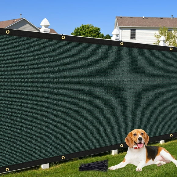 Cisvio 8'X 50' Privacy Screen Fence 90% Blockage Heavy Duty Protective Covering Mesh Fencing For Outdoor Patio Pool Balcony Dark Green
