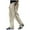 Beige, variant on Dagugfen Summer Mens Pants Elastic Waist Drawstring Fitted Lightweight Side Button Casual Work Pants