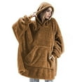 thumbnail image 2 of Oversized Blanket Hoodie Sweatshirt, Wearable Lounging Pullover for Adults Women Men Dark Brown One size, 2 of 7