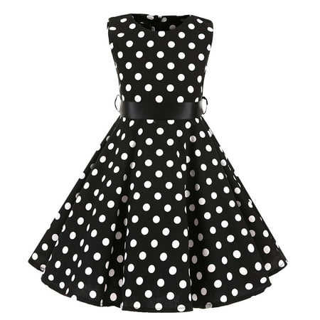

YWDJ 4 -12 Years Girls Dress Summer Toddler Sleeveless Dress Tank Dress Kids Clothing Black 7-8 Years