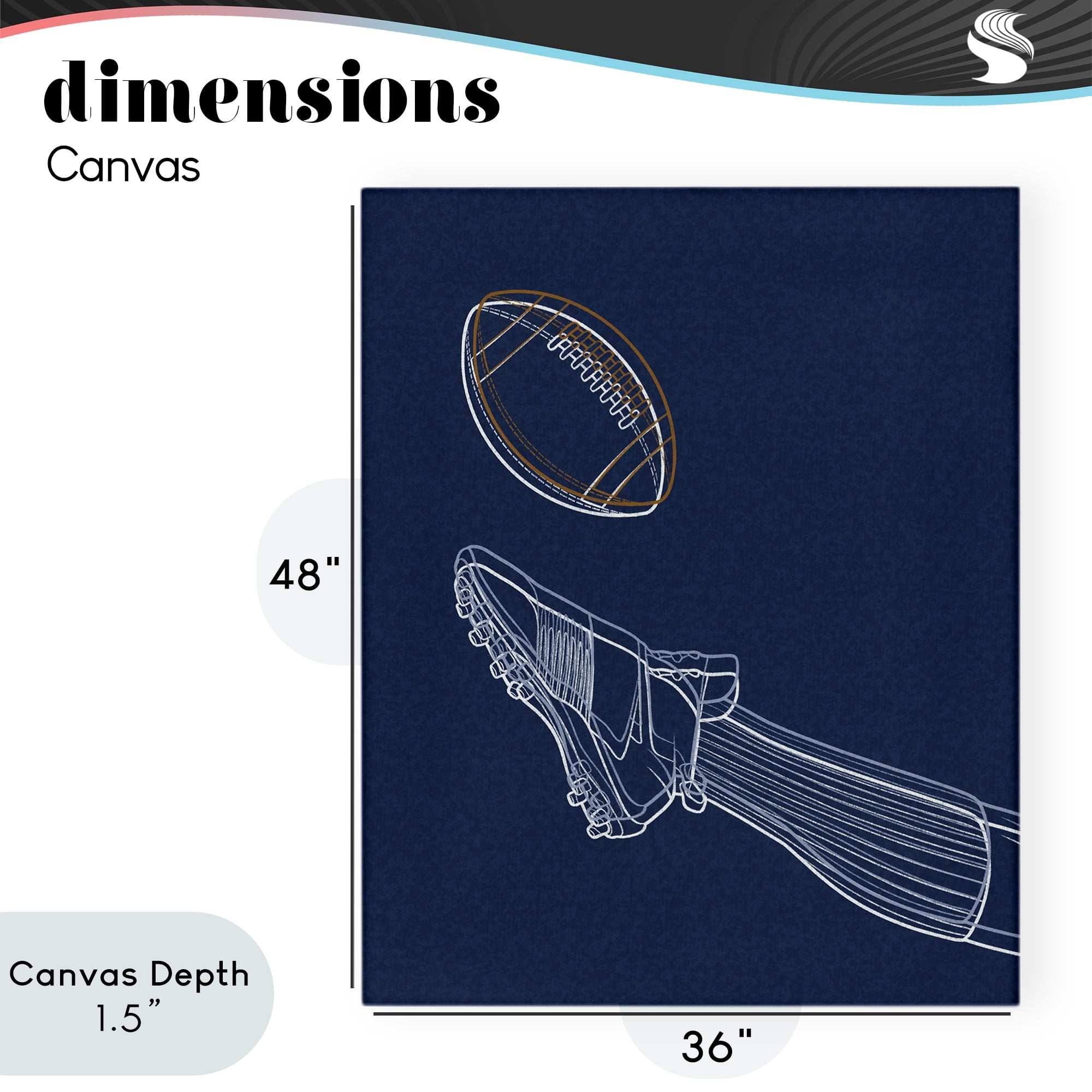 Stupell Industries Football Lines Contour Canvas Wall Art, design by Marcus Prime