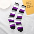 thumbnail image 6 of Women's Knee High Socks Asexuality Pride Flag Outdoor Casual Tube Socks, 6 of 7