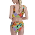 thumbnail image 3 of Daiia Dancing African Womans printed 2 piece Swimsuit Bikinis for Women High Waisted Racerback Bathing Suits Summer Tummy Control Scoop Neck Swimwear-Small, 3 of 8