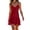 Red, variant on Taqqpue Women Tank Dress V Neck Sleeveless Sundress Ruffle Hem Knee Length Spaghetti Strap Midi Dress
