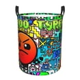thumbnail image 6 of Lsque Geometry Dash pattern Laundry Hamper Basket, Tall Woven Rope Hamper Basket for Clothes, Lightweight Storage Basket, Collapsible Waterproof-Small, 6 of 8