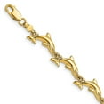 thumbnail image 6 of 14k Yellow Gold Polished 3D Reversible Dolphin Bracelet, 6 of 7