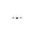 thumbnail image 3 of Collier 3 light Black and Frosted white glass Wall sconce, 3 of 4