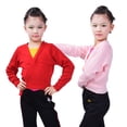 thumbnail image 2 of Ropa de práctica de baile para niños, suéteres de baile, chaquetas tipo chal de manga larga de invierno de lana para niñas, 2 of 3