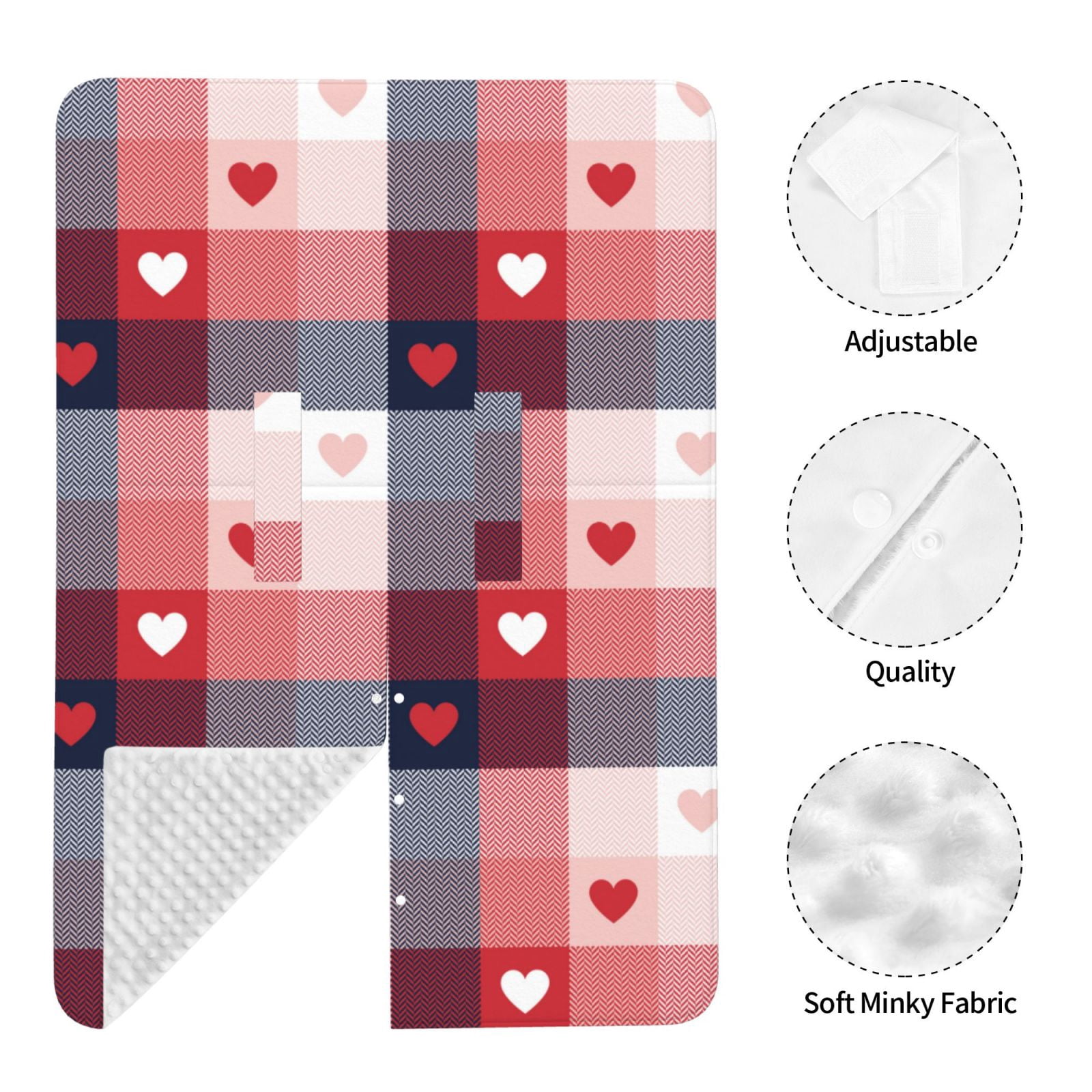Naloa Heart Plaid Baby Car Seat Cover, Breathable Baby Carrier Cover, Multiuse Baby Carrier Cover & Nursing Breastfeeding Cover