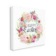 thumbnail image 3 of Happy Easter Vivid Pink Floral Blossom Border Botanical & Floral Graphic Art Gallery-Wrapped Canvas Print Wall Art, 3 of 5
