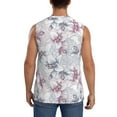 thumbnail image 4 of Haiem Men's Lilies Flowers Print Tank Tops Summer Sleeveless Cut Off Workout T-Shirts Fitness Vest Athletic Undershirts-Large, 4 of 8