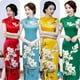 thumbnail image 5 of Vestido cheongsam de pasarela largo estilo chino elegante de doble capa para mamá joven retro, 5 of 5
