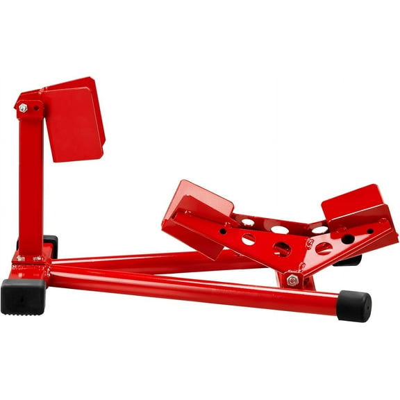 Adjustable Motorcycle Front Wheel Stand Fit for 17" - 21" Motorcycle Front Wheels Chocks Locking Adjusting Lift Stand, Red