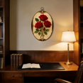 thumbnail image 5 of Oval Framed Wall Art Elegant Bouquet Red Roses Gold Baroque Frame Canvas Wall Art Oval Vintage Wall Decor Prints Hanging Decor for Home Bedroom Living Room Office 8"x11.4", 5 of 7