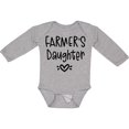 thumbnail image 3 of Inktastic Farmer's Daughter Heart Design Girls Long Sleeve Baby Bodysuit, 3 of 5