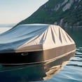 thumbnail image 3 of Balieda Boat Covers 17-19ft, 800D Waterproof Pontoon Boat Covers with Heavy Duty Cord Fits Kayaks, Dugout Canoes or Fishing Boats, UV Resistant, 3 of 8