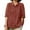 Red, variant on Raeneomay Button Down Shirts 3/4 Length Sleeve tops for WomenFashion Solid Color Loose Round Neck Top