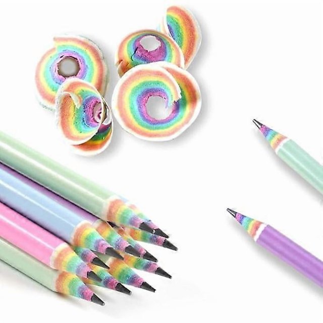 Eco-Friendly Wood & Plastic Free Rainbow Colored Recycled Paper Pencils HB For School and Office Supplies