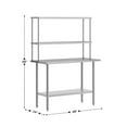 thumbnail image 4 of Flash Furniture Portable Prep and Work Table with NSF Certified 18 Gauge Stainless Steel Top Shelf and Double Overshelves and Galvanized Steel Undershelf, 4 of 9