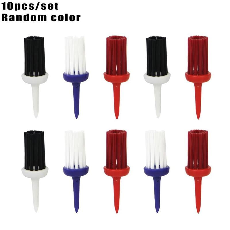 10pcs Plastic Golf Tees Brush Driver Golf Training Tool Random Color
