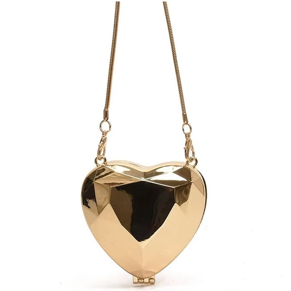 Jiibva Cute Hearts Shaped Crossbody Bag Women Evening Party Bag Tote Bag Fashion Shoulder Crossbody Bags Acrylic Chain Purse Handbag for Parties and Weddings