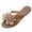Brown, variant on HomeDM Women's Open Toe Flat Sandals Dressy Floral Slides Slip On Comfortable Beach Sandals, Brown Size 7.5