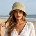 thumbnail image 4 of HUITKMM Womens Straw Sun Hat Wide Brim Bucket Hat Beach Summer Trendy Fashion 2026 Beige, 4 of 4