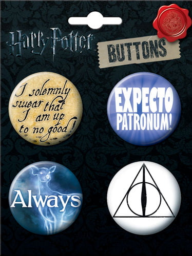 Harry Potter Logos and Symbols Button Four Pack 4 