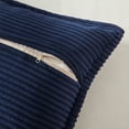 thumbnail image 3 of Topfinel 20" x 20" Wide Side Pillowcase,Corduroy Decorative Textured Pillow Cover, Navy,Set of 2, 3 of 8
