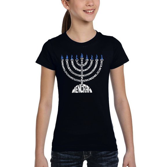 Menorah - Girl's Word Art T-Shirt