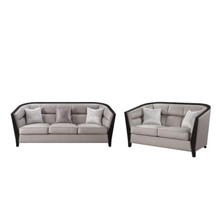 Contemporary Beige Fabric Sofa + Loveseat by Acme Zemocryss 54235-2pcs