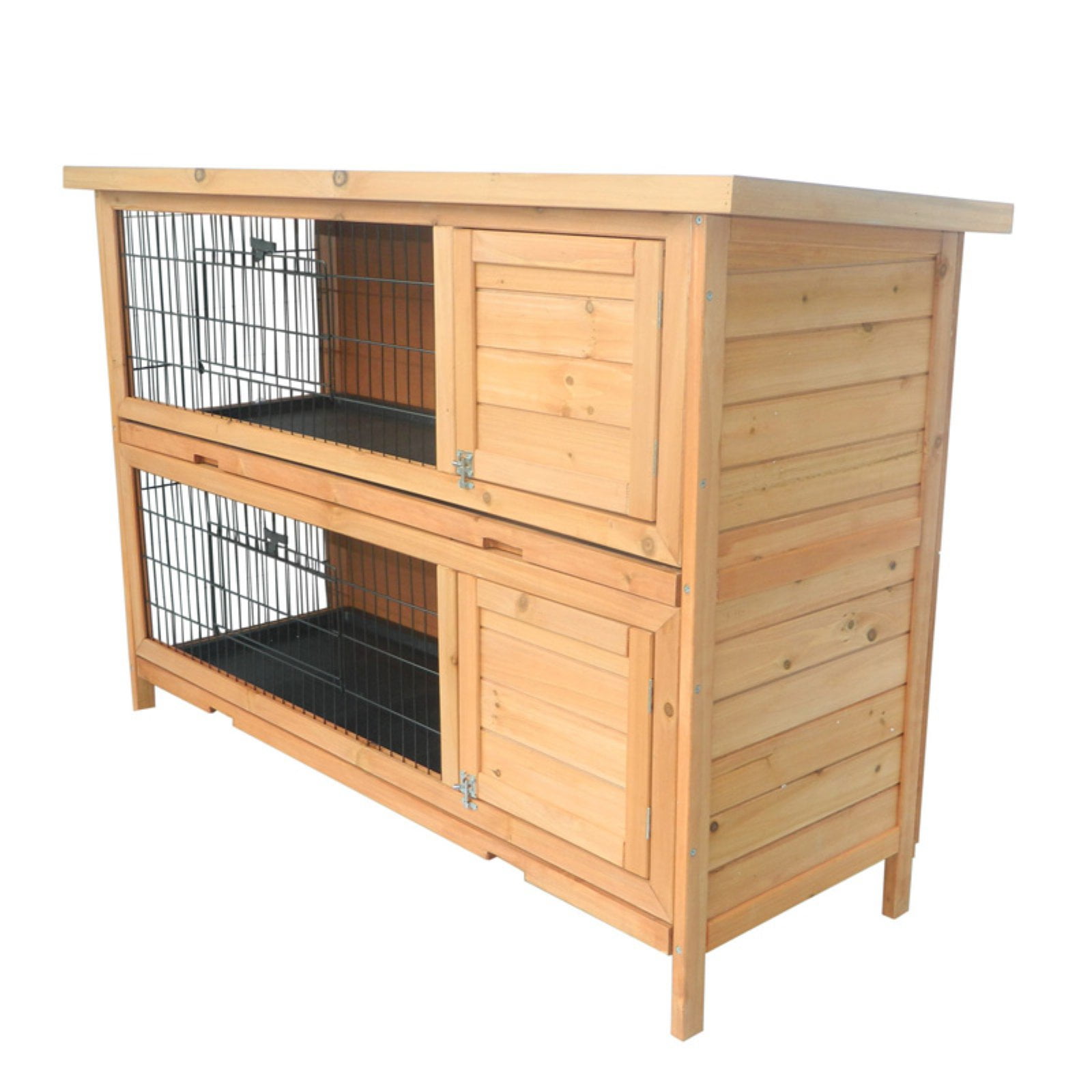 pawhut 2 story rabbit hutch
