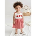 thumbnail image 5 of Rovasas Girls Back to School Dress Apple Embroidery Plaid Sleeveless Dress, 5 of 9