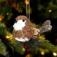 thumbnail image 4 of 1 Pc Woodland Animal Xmas Ornament Sisal Straw Rustic, Classic Farmhouse Sisal Straw Friends Animal Figurine with Pinecone Berry, Neutral Rustic Forest Hanging Accessory, Trees, Wreaths, 2D, 4 of 6
