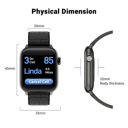 Coco - CoCo Watch BT1, Bluetooth Smart Watch for Seniors, 24/7 Body Temperature and Heart Rate