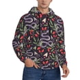 thumbnail image 2 of Lsque Snakes And Snake Fruit Pattern Casual Men's Hoodie,Hooded Sweatshirt with Kangaroo Pocket,Pullover Hoodie-Small, 2 of 7