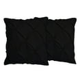 thumbnail image 1 of The Great American Store Set of 2 Pinch Pleat Pillow Shams (Throw 16 x 16, Black) 1800 Series Brushed Microfiber - Wrinkle & Stain Resistant Decorative Bed Pillow Shams, 1 of 3