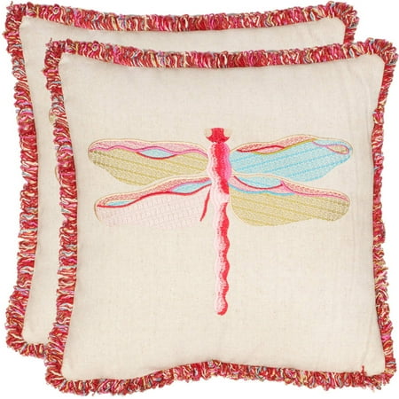 Safavieh Azure Demoiselle Dragonfly Pillow, Set of 2