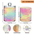 thumbnail image 3 of 4 Pack Colorful Bubbles Qtip Holder Dispenser Clear Plastic Storage Apothecary Jars for Cotton Swabs Balls Pads Floss, 3 of 7